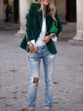 Velvet Elegant Slim-Fit Blazer with Two Pockets