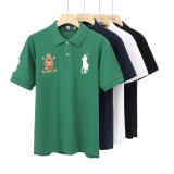 Cotton Embroidered Loose Fit Casual Polo Shirt