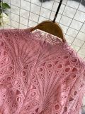 Elegant A-Line Lace Dress with Short Stand Collar