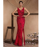 Stunning Sequin Sleeveless Evening Gown