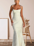 Stylish Spaghetti Strap Backless Mermaid Dress