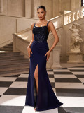 Sleeveless Off-Shoulder Bodycon Sequin Evening Dress