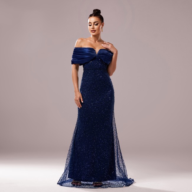 Off-Shoulder Bodycon Sequin Mermaid Evening Dress