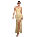 Sleeveless Off-Shoulder Bodycon Sequin Split Evening Dress a