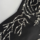 Rhinestone Strap Bandage Dress