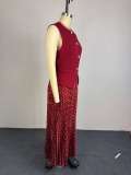 Elegant Sleeveless Vest & Pleated Skirt Set