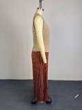 Elegant Sleeveless Vest & Pleated Skirt Set