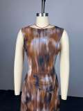 Printed Off-Shoulder Sleeveless Shirt and High-Waisted Skirt Set