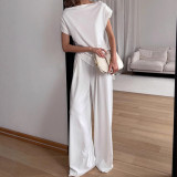 Slim Fit Vest Top and Wide Leg Pants Two-Piece Set
