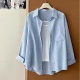 Plaid Loose-Fit Shirt for Women