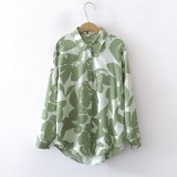 Floral Print Loose-Fit Long Sleeve Shirt