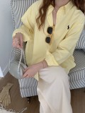 Pony Embroidered Long Sleeve Loose-Fit Shirt for Women