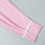 Cotton Striped Shirt and Tie-Waist Pants Two-Piece Set