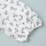 Cotton Printed Tie-Strap Puff Sleeve Maxi Dress