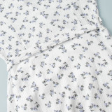 Cotton Printed Tie-Strap Puff Sleeve Maxi Dress