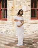 Chic Off-Shoulder Floral Design Fitted Strapless Maxi Dress