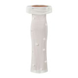 Chic Off-Shoulder Floral Design Fitted Strapless Maxi Dress