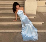 Sensual Satin Strap Dress with Backless Design for a Vacation Vibe
