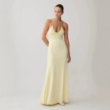 Halter Neck Backless Ruched Bodycon Dress
