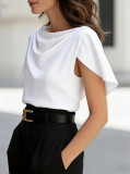 Satin Short Sleeve Shirt for Women