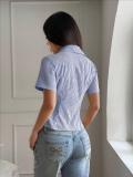 Casual Versatile V-Neck Striped Short Sleeve Shirt