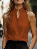 Minimalist Slim-Fit Stand Collar Sleeveless Vest