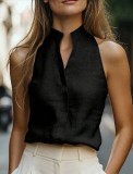 Minimalist Slim-Fit Stand Collar Sleeveless Vest