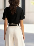Satin Short Sleeve Shirt for Women