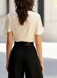 Satin Short Sleeve Shirt for Women