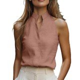Minimalist Slim-Fit Stand Collar Sleeveless Vest