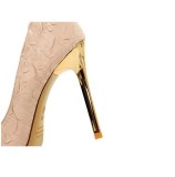 Rhinestone Square Buckle Side Cutout Ultra-High Satin Stiletto Heels