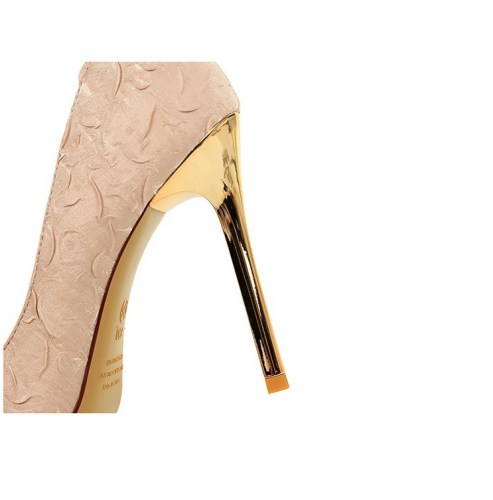 Rhinestone Square Buckle Side Cutout Ultra-High Satin Stiletto Heels