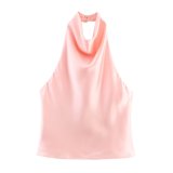 Satin Halter Neck Top for Fashion-Forward Women