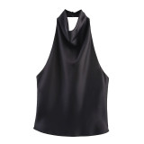 Satin Halter Neck Top for Fashion-Forward Women