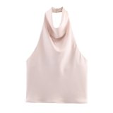 Satin Halter Neck Top for Fashion-Forward Women