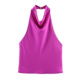 Satin Halter Neck Top for Fashion-Forward Women