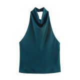 Satin Halter Neck Top for Fashion-Forward Women