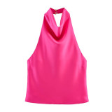 Satin Halter Neck Top for Fashion-Forward Women