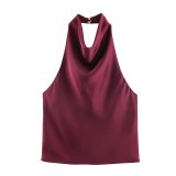Satin Halter Neck Top for Fashion-Forward Women