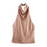 Satin Halter Neck Top for Fashion-Forward Women