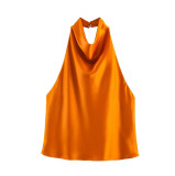 Satin Halter Neck Top for Fashion-Forward Women