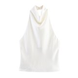Satin Halter Neck Top for Fashion-Forward Women
