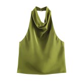 Satin Halter Neck Top for Fashion-Forward Women