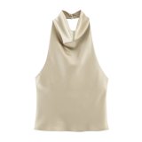 Satin Halter Neck Top for Fashion-Forward Women
