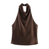 Satin Halter Neck Top for Fashion-Forward Women
