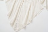 Batwing Long Sleeve Chiffon Waist-Cinched Shirt