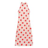Polka Dot Halter Neck Midi Dress