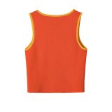 Sleeveless Round Neck Color-Block Knit Top