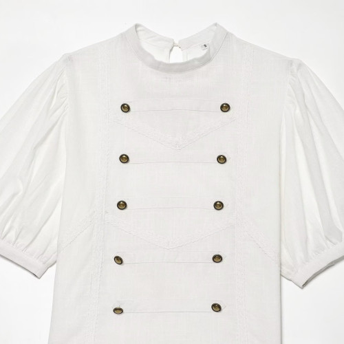 Short Sleeve Puff Sleeve Shirt