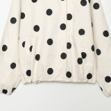 Trendy Polka Dot Bomber Jacket